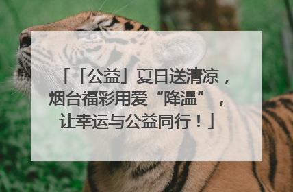 「公益」夏日送清凉，烟台福彩用爱“降温”，让幸运与公益同行！