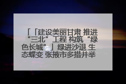 「建设美丽甘肃 推进“三北”工程 构筑“绿色长城”」绿进沙退 生态蝶变 张掖市多措并举加大防沙治沙力度