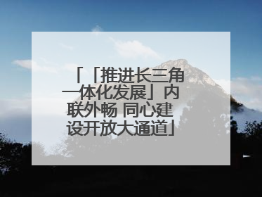 「推进长三角一体化发展」内联外畅 同心建设开放大通道