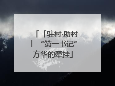 「驻村·助村」“第一书记”方华的牵挂