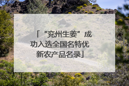 “兖州生姜”成功入选全国名特优新农产品名录