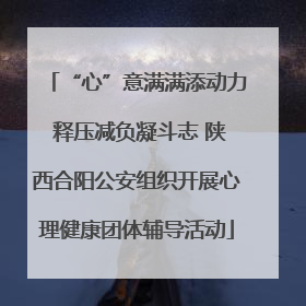 “心”意满满添动力 释压减负凝斗志 陕西合阳公安组织开展心理健康团体辅导活动