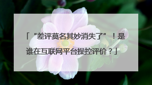 “差评莫名其妙消失了”！是谁在互联网平台操控评价？