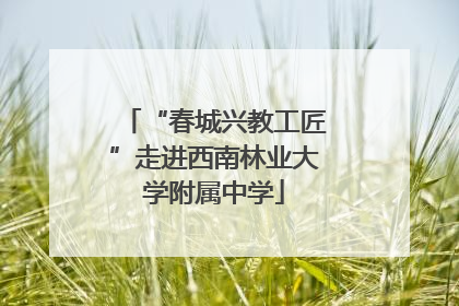 “春城兴教工匠”走进西南林业大学附属中学