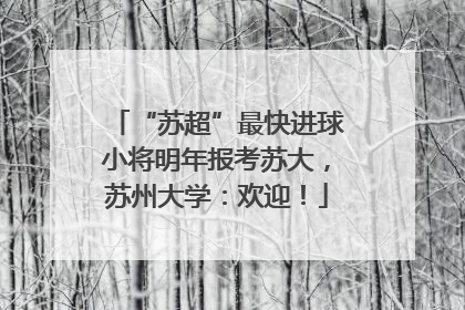 “苏超”最快进球小将明年报考苏大，苏州大学：欢迎！