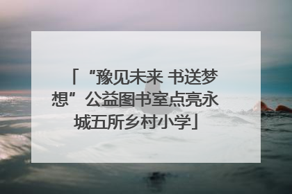 “豫见未来 书送梦想”公益图书室点亮永城五所乡村小学