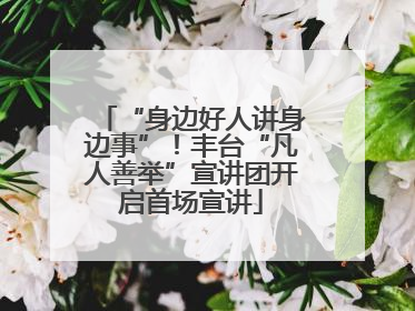 “身边好人讲身边事”！丰台“凡人善举”宣讲团开启首场宣讲