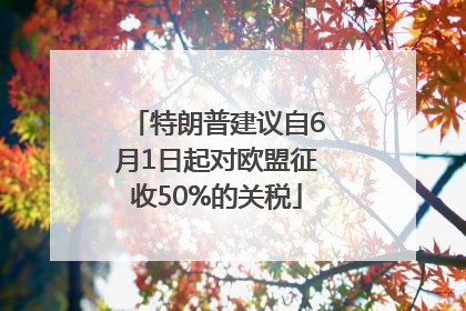 特朗普建议自6月1日起对欧盟征收50%的关税