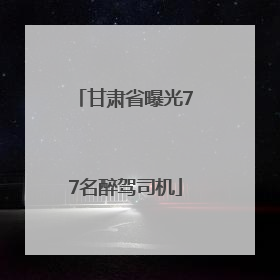 甘肃省曝光77名醉驾司机