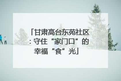 甘肃高台东苑社区：守住“家门口”的幸福“食”光