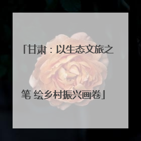 甘肃：以生态文旅之笔 绘乡村振兴画卷