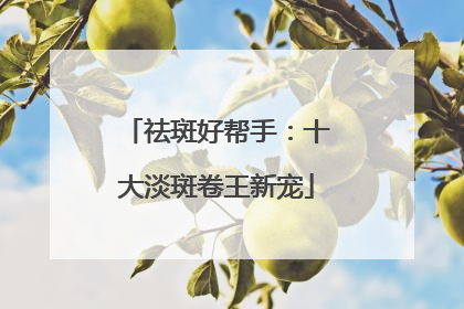 祛斑好帮手：十大淡斑卷王新宠