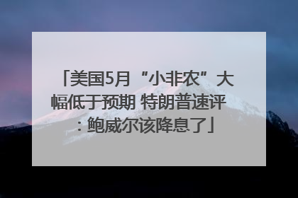 美国5月“小非农”大幅低于预期 特朗普速评：鲍威尔该降息了