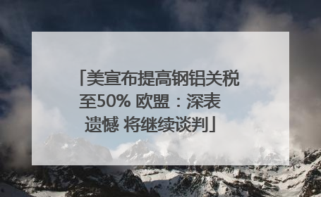 美宣布提高钢铝关税至50% 欧盟：深表遗憾 将继续谈判