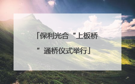 保利光合“上板桥”通桥仪式举行