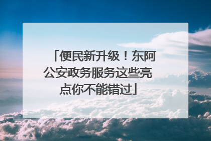 便民新升级！东阿公安政务服务这些亮点你不能错过