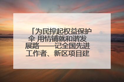 为民撑起权益保护伞 用情铺就和谐发展路——记全国先进工作者、新区项目建设中心干部卢小勇