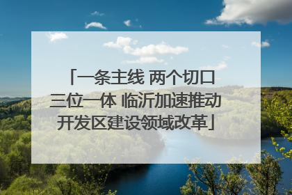 一条主线 两个切口 三位一体 临沂加速推动开发区建设领域改革
