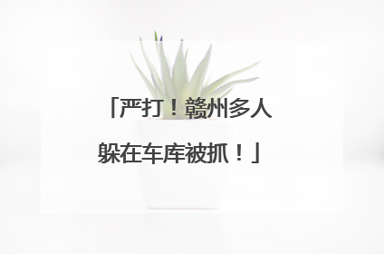 严打！赣州多人躲在车库被抓！