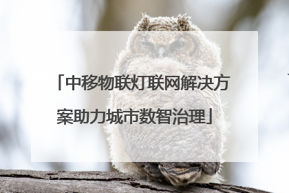 中移物联灯联网解决方案助力城市数智治理