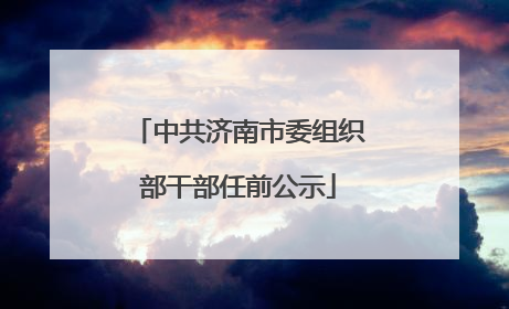中共济南市委组织部干部任前公示