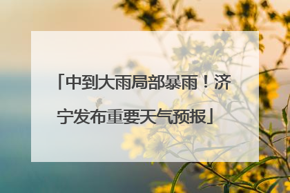 中到大雨局部暴雨！济宁发布重要天气预报