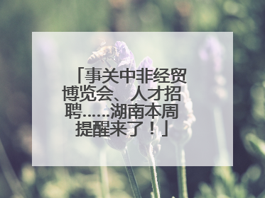 事关中非经贸博览会、人才招聘……湖南本周提醒来了！