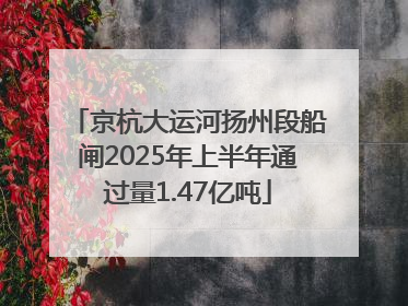 京杭大运河扬州段船闸2025年上半年通过量1.47亿吨