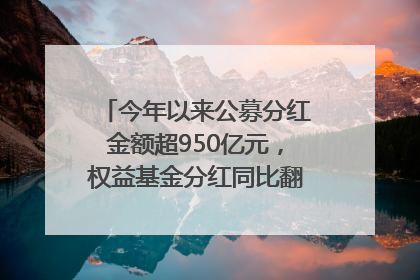 今年以来公募分红金额超950亿元，权益基金分红同比翻倍｜招财猫