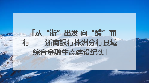 从“浙”出发 向“醴”而行——浙商银行株洲分行县域综合金融生态建设纪实
