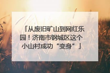 从废旧矿山到网红乐园！济南市钢城区这个小山村成功“变身”