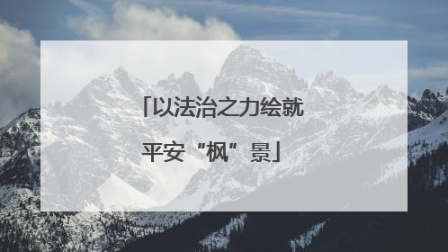 以法治之力绘就平安“枫”景