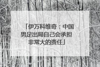伊万科维奇：中国男足出局自己会承担非常大的责任