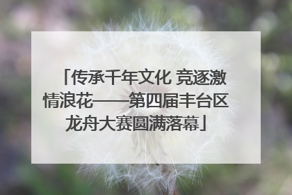 传承千年文化 竞逐激情浪花——第四届丰台区龙舟大赛圆满落幕