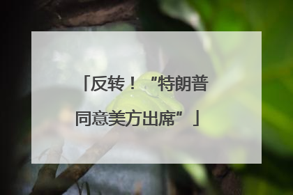反转！“特朗普同意美方出席”