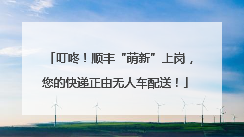 叮咚！顺丰“萌新”上岗，您的快递正由无人车配送！