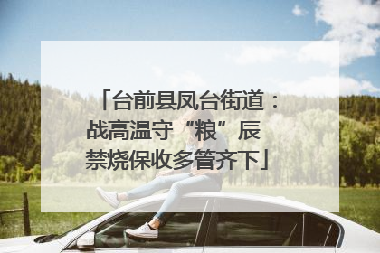 台前县凤台街道：战高温守“粮”辰 禁烧保收多管齐下