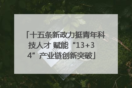 十五条新政力挺青年科技人才 赋能“13+34”产业链创新突破