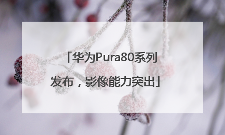 华为Pura80系列发布，影像能力突出