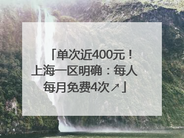 单次近400元！上海一区明确：每人每月免费4次↗