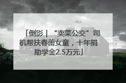 倒影｜“卖菜公交”司机帮扶春蕾女童，十年捐助学金2.5万元