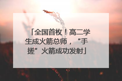 全国首枚！高二学生成火箭总师，“手搓”火箭成功发射