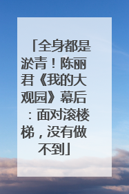 全身都是淤青！陈丽君《我的大观园》幕后：面对滚楼梯，没有做不到