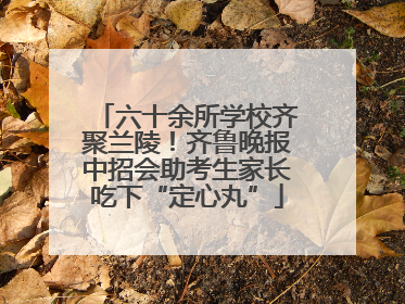 六十余所学校齐聚兰陵！齐鲁晚报中招会助考生家长吃下“定心丸”