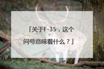 关于F-35，这个问号意味着什么？