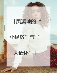 凤溪地的“小经济”与“大情怀”