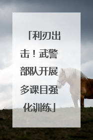 利刃出击！武警部队开展多课目强化训练