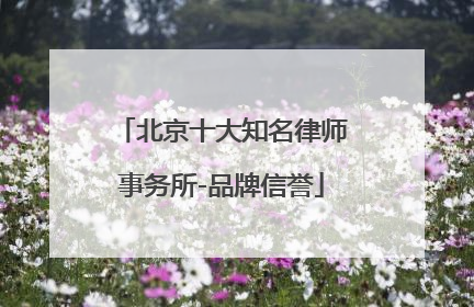 北京十大知名律师事务所-品牌信誉
