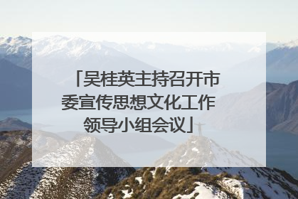 吴桂英主持召开市委宣传思想文化工作领导小组会议