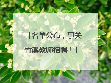 名单公布，事关竹溪教师招聘！